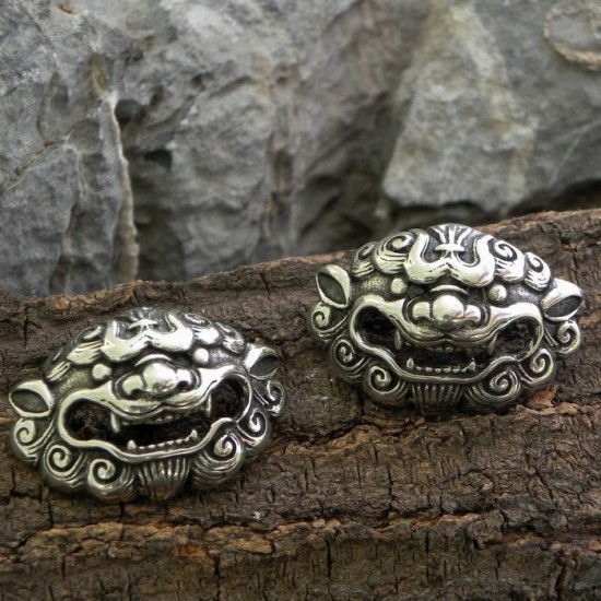 Concho button -Lion head button- wallet Accessory - Key Hook- Leathercraft Supplies- Leather craft Ornament