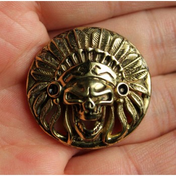 Concho button -Copper Skull Sheik button- wallet Accessory - Key Hook- Leathercraft Supplies- Leather craft Ornament
