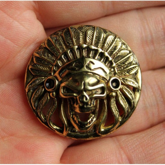 Concho button -Copper Skull Sheik button- wallet Accessory - Key Hook- Leathercraft Supplies- Leather craft Ornament