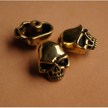 Copper Skull button- wallet Accessory - Key Hook- Leathercraft Supplies- Leather craft Ornament