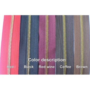 High quality gold and silver plated zipper, double way design