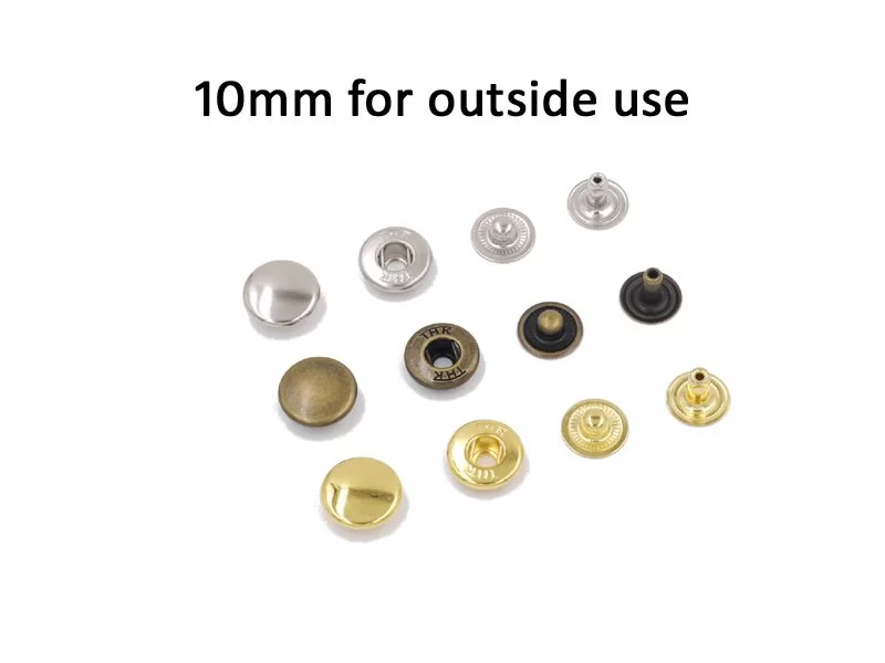 B10) Double Cap Spring Snap Fastener Solid Brass - Small