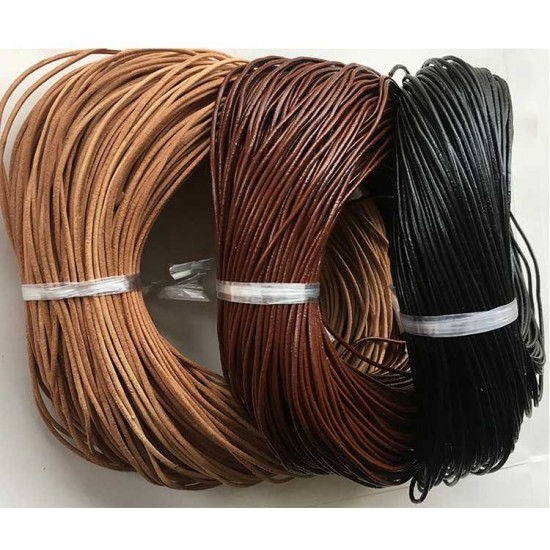 Round Leather lacing cord leather strip leather rope, 5 meter/lot