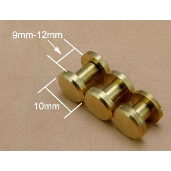 Solid brass Chicago screw belt screw 9mm 12mm 15pcs/lot