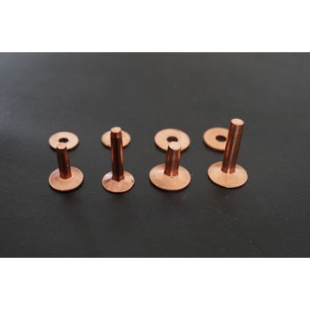 Red copper solid brass permanence Rivets & Burrs 50 per pk.