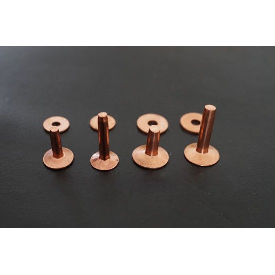 Red copper solid brass permanence Rivets & Burrs 50 per pk.