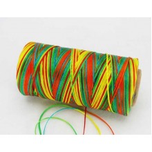 Hand stitching waxed colorful thread