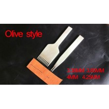 World debut- 3.38MM, 3.85MM, 4MM, 4.25MM Olive style chisel, Leathercraft Pricking Iron Tool