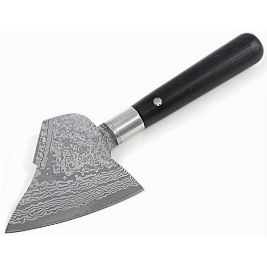 Leather knife, leathercraft cutting knife, leathercraft tool, Damascus steel, No.3