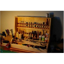 Free shipping worldwide-Leathercraft tools, leather tools shelf, leather tools cabinet, leather stamp stand