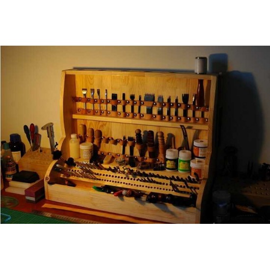 Free shipping worldwide-Leathercraft tools, leather tools shelf, leather tools cabinet, leather stamp stand