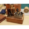 Free shipping worldwide-Leathercraft tools, wood leather stamp stand