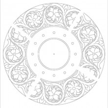 Clock surface tracking pattern,leather-craft pattern, PDF instant download pattern clock-2