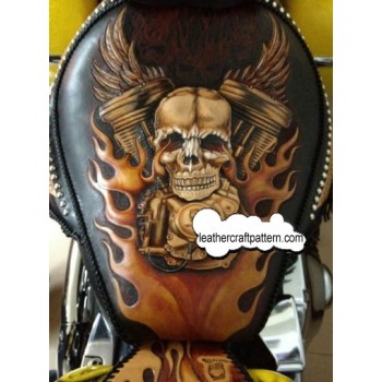 Leathercraft Pattern Harley Davidson motorcycle DZXX-38 Leather tooling pattern Leather Pattern Leather Carving leather tools