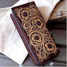 PDF Leather craft patterns, long wallet pattern, leather tooling patterns, Instant download, Sheridan-10,Leather tracking patterns