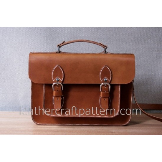 Bag Pattern Briefcase Pattern Cambridge Satchel Man shoulder bag PDF ACC-07 leather craft patterns leather art leather supply