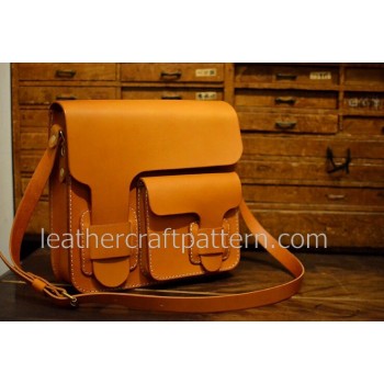 Leather bag pattern messenger bag PDF ACC-24 leather craft patterns leather working
