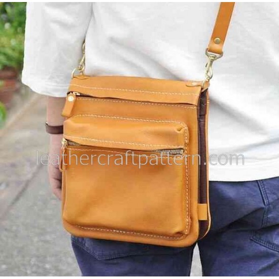 With instruction leather bag pattern messenger bag pattern bag sewing pattern PDF instant download ACC-25