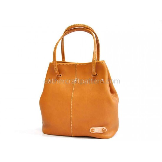 With instruction Leather bucket bag pattern drawstring bag sewing pattern PDF download ACC-31