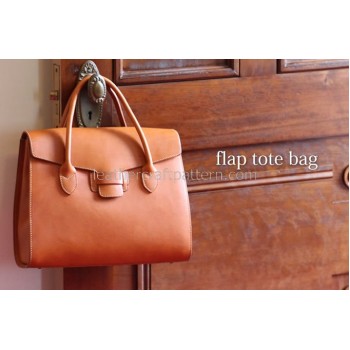 With instruction ACC-34 leather flap tote bag pattern, handbag, dress bag, patterns, PDF instant download, leathercraft patterns