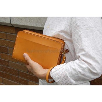 With instruction Leather bag sewing pattern ACC-37 clutch pdf pattern
