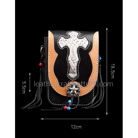 With instruction leather waist bag pattern Locomotive pocket pattern PDF instant download ACC-51