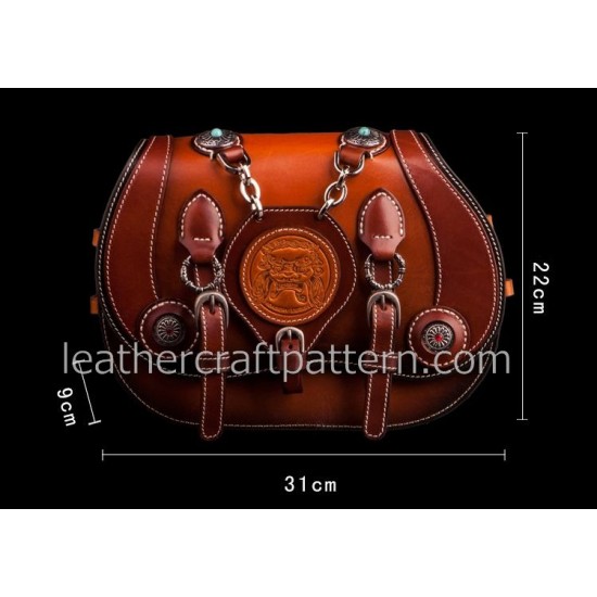 With instruction Leather bag pattern Harley Davidson motorcycle bag PDF instant download ACC-53