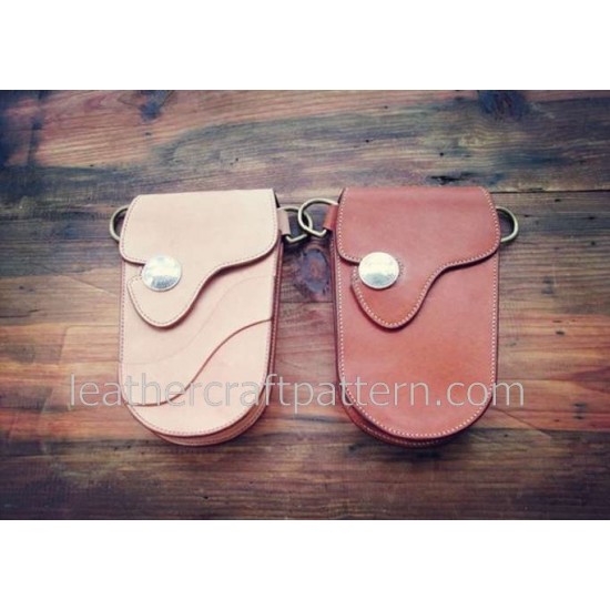 Leather bag patterns ACC-58 waist backpack pocket PDF instant download leathercraft patterns