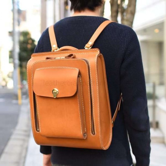 With instruction leather sewing pattern leather backpack pattern PDF instant download ACC-66