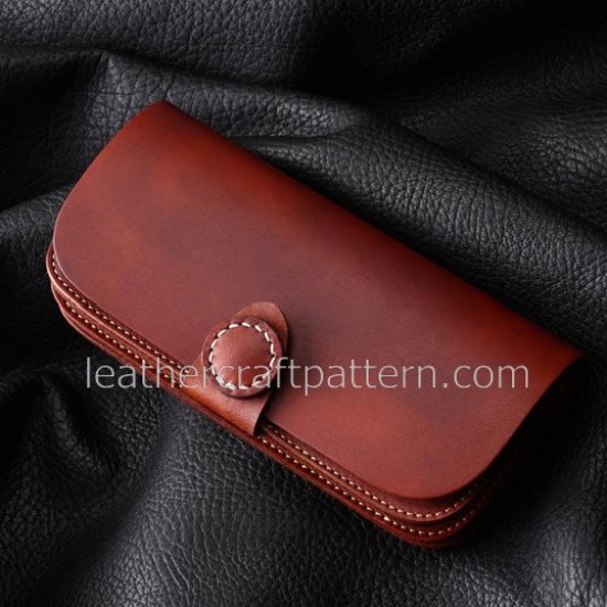 Leather wallet pattern, long wallet pattern, pdf, download, leathercraft pattern LWP-01