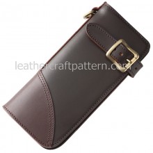 leather wallet pattern, long wallet pattern PDF download, LWP-03, leathercraft pattern hand stitched pattern