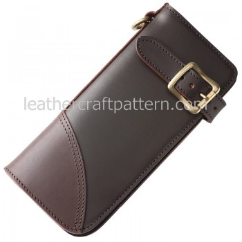 leather wallet pattern, long wallet pattern PDF download, LWP-03, leathercraft pattern hand stitched pattern