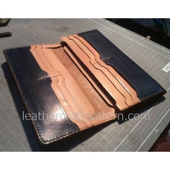 With instruction leather wallet patterns PDF insant download LWP-07 leathercraft patterns