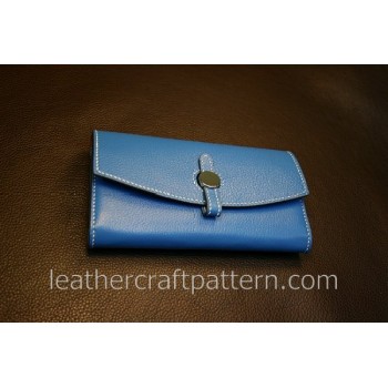 Leather wallet pattern long wallet pattern PDF download, LWP-12,leather purse pattern leathercraft pattern hand stitched pattern
