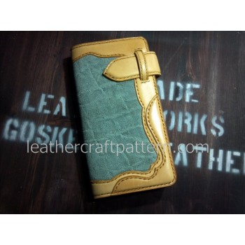 Leather bag patterns long wallet pattern PDF LWP-21 leather craft leather working leather working patterns bag sewing