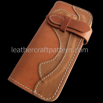 With instruction leather wallet pattern long wallet pattern PDF download, LWP-24,leather purse pattern leathercraft pattern hand stitched pattern