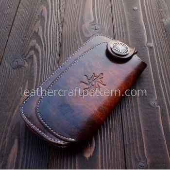 With instruction leather bag patterns long wallet pattern PDF LWP-28 leather craft leather working leather working patterns bag sewing