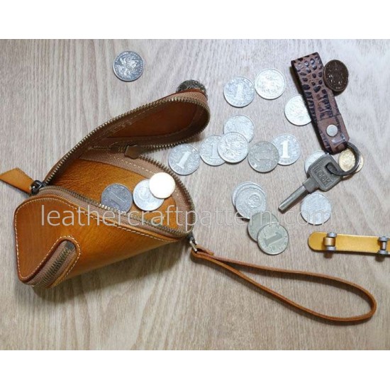 With instruction Leather wallet pattern coin purse pattern SLG-16 PDF instant download leathercraft pattern leather craft pattern leather pattern leather template