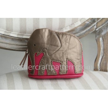 Leather bag pattern, cute elephant bag pattern, SLG-36, PDF instant download, leather craft patterns, leather patterns, leather template