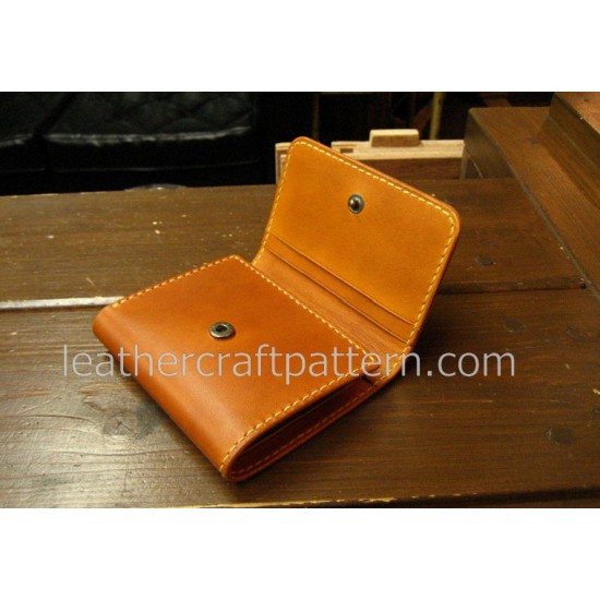 Leather wallet pattern, billfold pattern, short wallet pattern, pdf, SWP-03, leathercraft pattern, leather instruciton, leather bag patterns