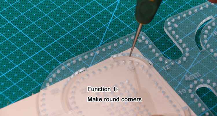 Multi functional acrylic chisel and corner ruler